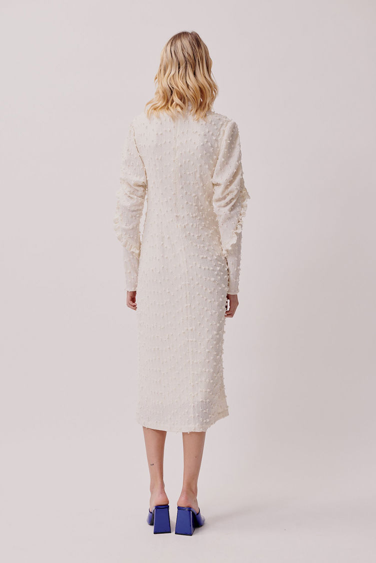 Hofmann Copenhagen Lovetta Dress - Creme Stretch Fringe