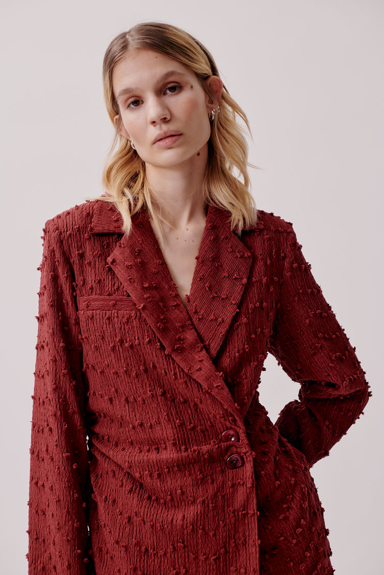 Hofmann Copenhagen Lori Blazer - Mahogany STRETCH FRINGE